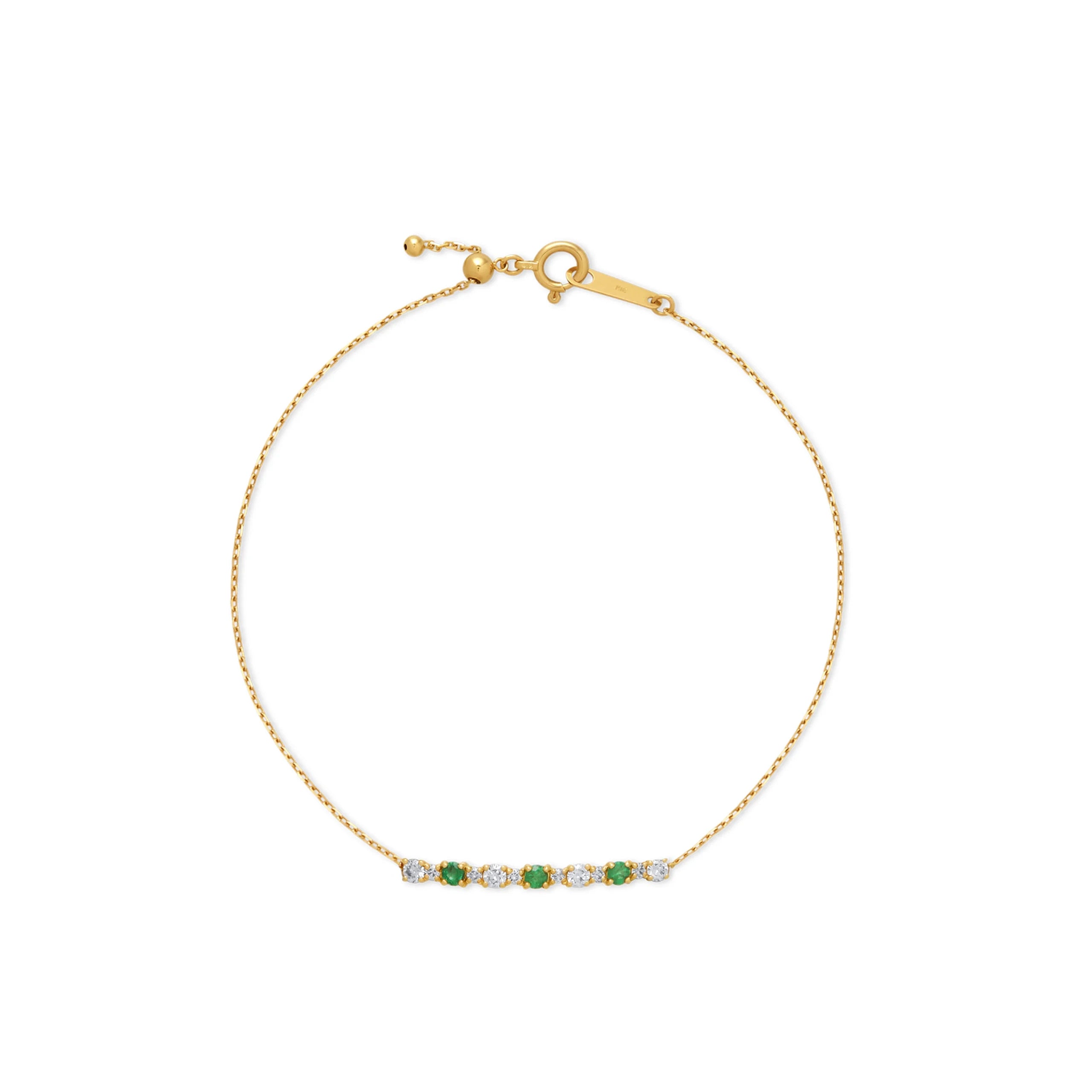 PULSERA DIAMANTES Y ESMERALDAS EN ORO 18K - Gallery 1