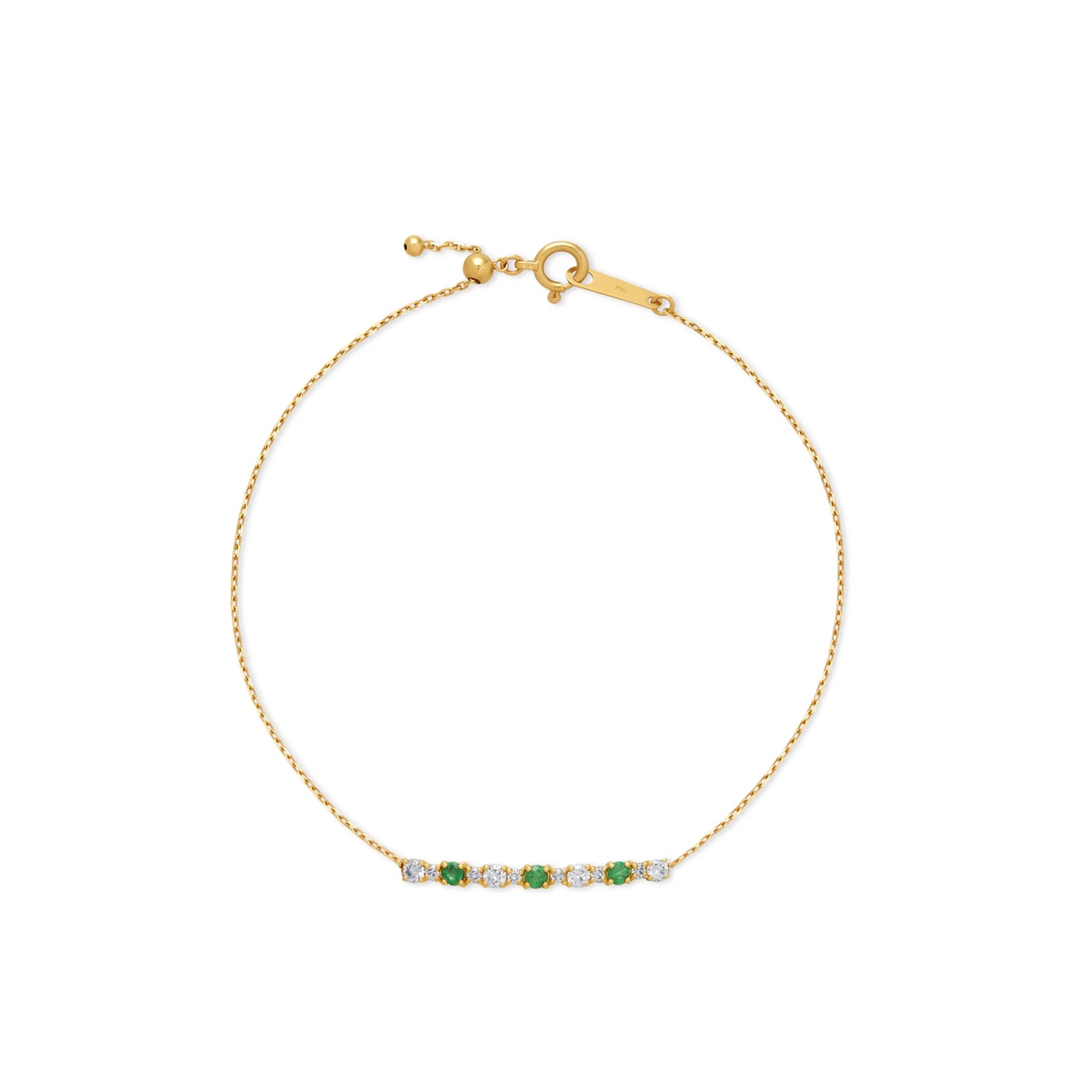 PULSERA DIAMANTES Y ESMERALDAS EN ORO 18K - Image 1