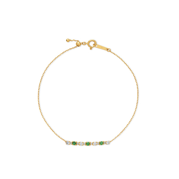 PULSERA DIAMANTES Y ESMERALDAS EN ORO 18K