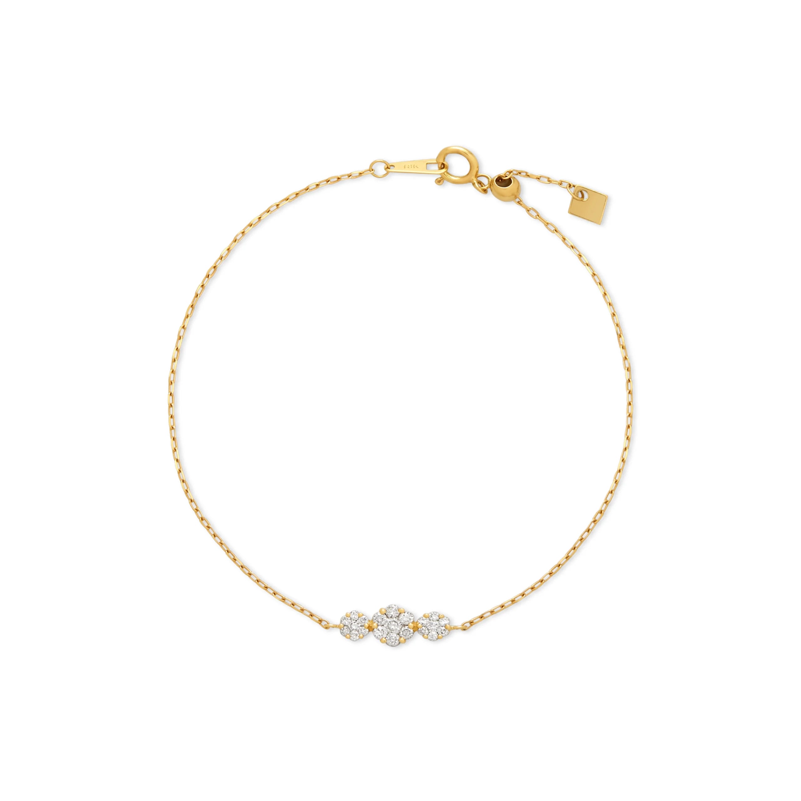 PULSERA DIAMANTES ROSETA TRIPLE EN ORO 18K - Gallery 1