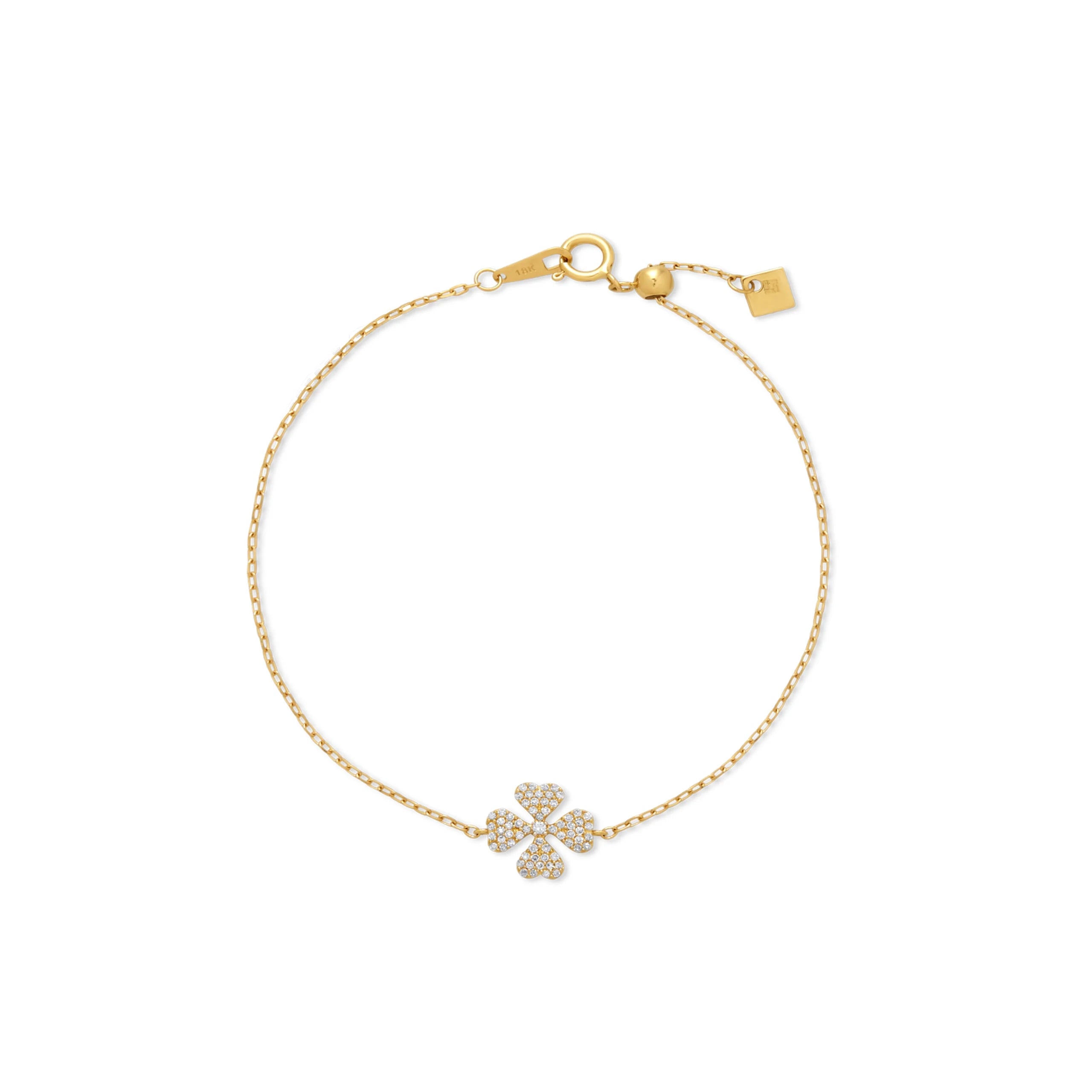 PULSERA DIAMANTES TRÉBOL EN ORO 18K - Gallery 1