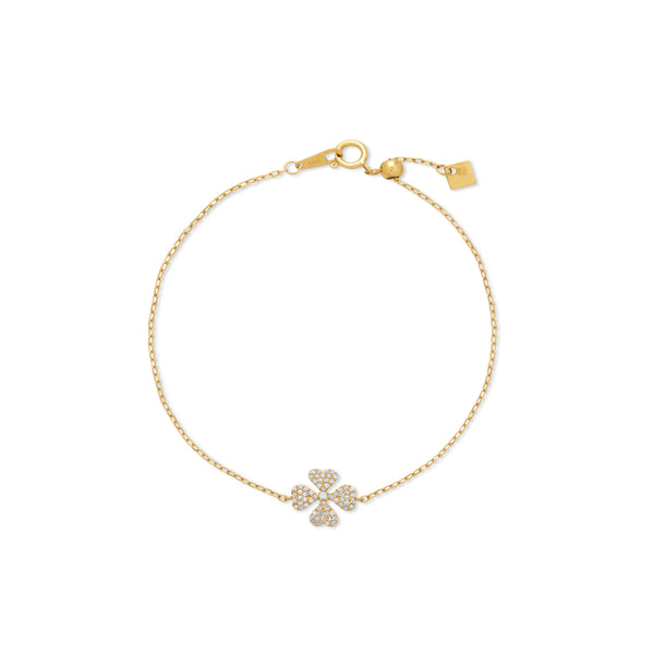 PULSERA DIAMANTES TRÉBOL EN ORO 18K