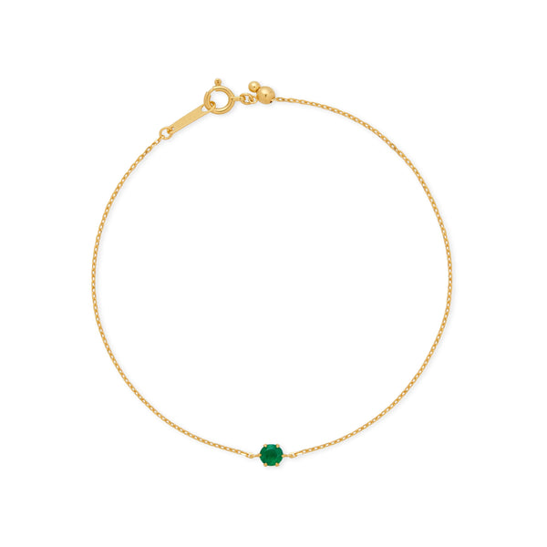 PULSERA PUNTO DE LUZ ESMERALDA EN ORO 18K