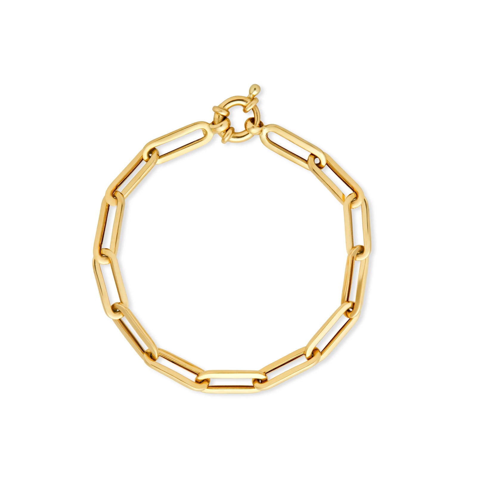 PULSERA ESLABONES CLIP ANCHOS EN ORO 18K - Image 1