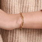 PULSERA ESLABONES CLIP ANCHOS EN ORO 18K - Thumbnail 2