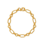 PULSERA ESLABONES OVALES Y DONAS EN ORO 18K - Thumbnail 1