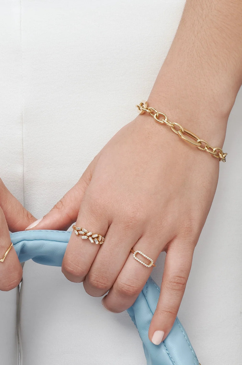 PULSERA ESLABONES OVALES ENCAJONADOS EN ORO 18K - Gallery 2