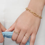 PULSERA ESLABONES OVALES ENCAJONADOS EN ORO 18K - Thumbnail 2