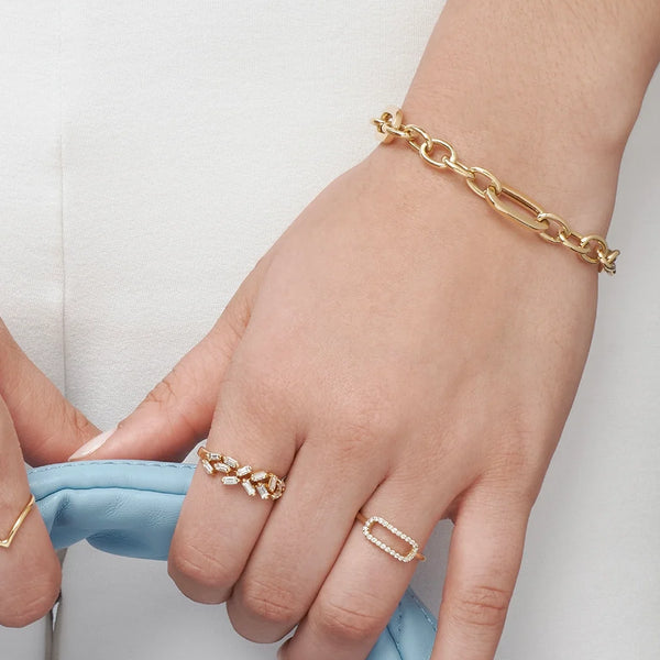 PULSERA ESLABONES OVALES ENCAJONADOS EN ORO 18K - Secondary