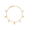 PULSERA ESTRELLAS COLGANTES EN ORO 18K