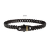 PULSERA CUBANA DE ACERO INOXIDABLE NEGRO 6MM Y ZAFIROS NEGROS