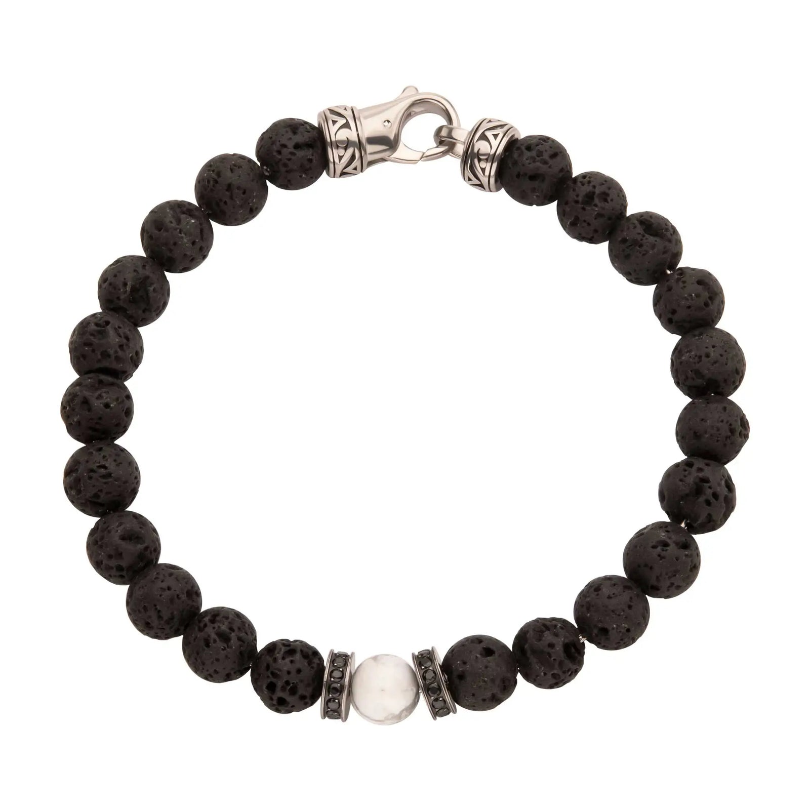 PULSERA PIEDRAS LAVA, HOWLITA Y ZIRCONES - Image 1