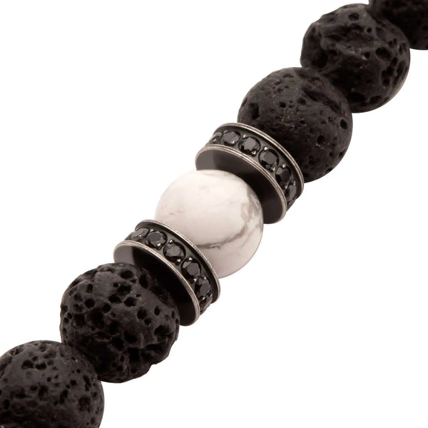 PULSERA PIEDRAS LAVA, HOWLITA Y ZIRCONES - Secondary