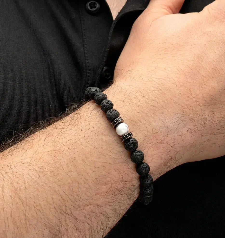 PULSERA PIEDRAS LAVA, HOWLITA Y ZIRCONES - Gallery 3