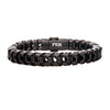 PULSERA DE CUERO NEGRO Y CAFÉ TRENZADO