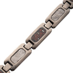 PULSERA DE ACERO INOXIDABLE CON METEORITO Y HUESO DE DINOSAURIO - Thumbnail 2
