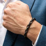 PULSERA DE ACERO INOXIDABLE CLIP CON ESPINELA NEGRA - Thumbnail 4
