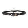 PULSERA CUBANA DE ACERO INOXIDABLE NEGRO 8MM Y ZAFIROS NEGROS