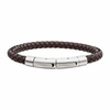 PULSERA DE CUERO MARRÓN TRENZADO