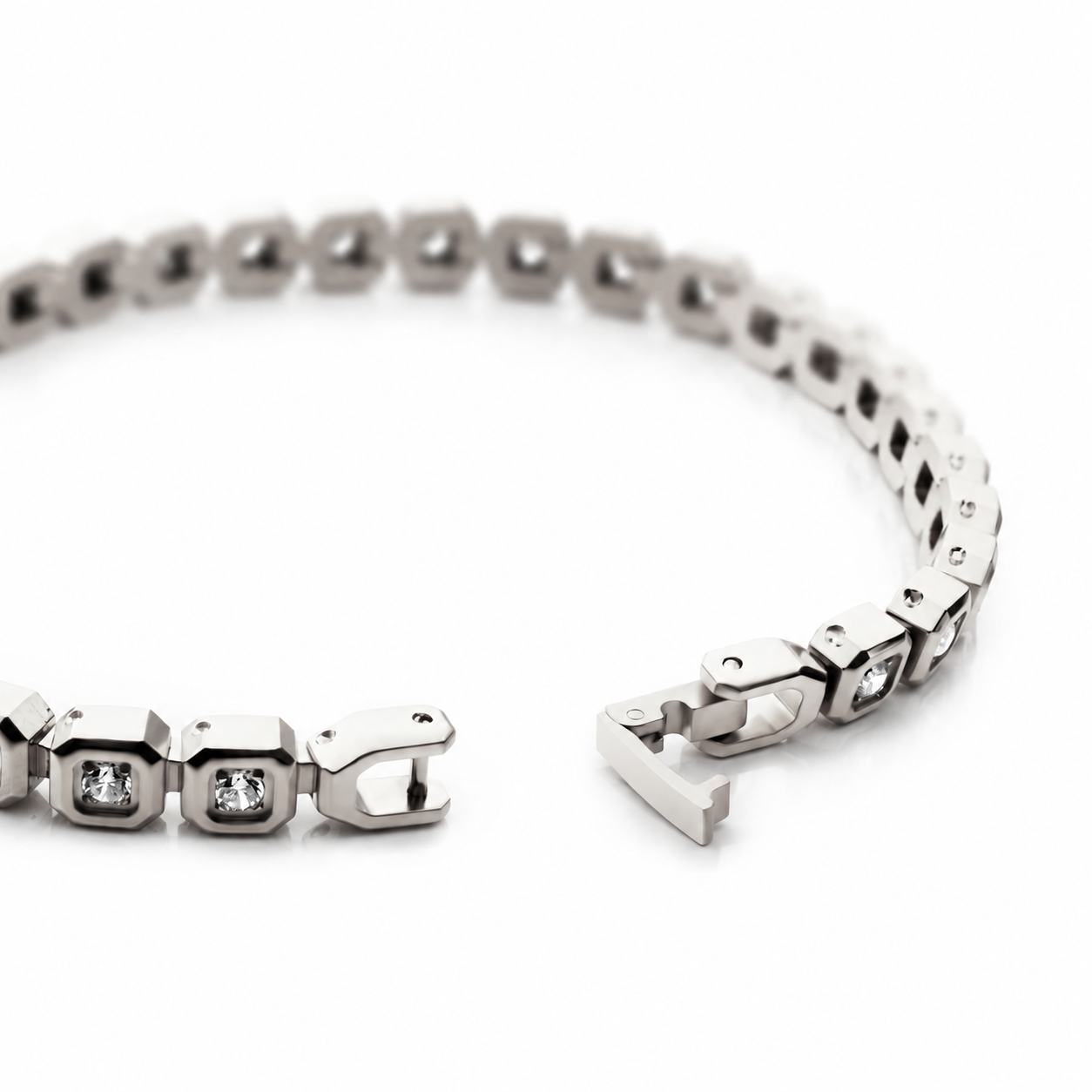 PULSERA GOLF CON ZAFIROS BLANCOS LAB - Image 2