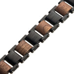 PULSERA DE MADERA NOGAL Y ACERO INOXIDABLE NEGRO MATE - Thumbnail 3