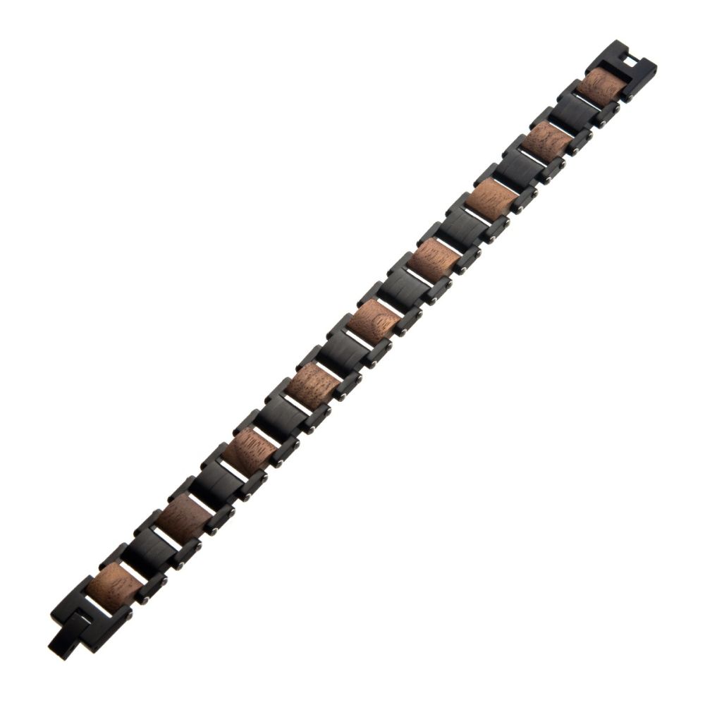 PULSERA DE MADERA NOGAL Y ACERO INOXIDABLE NEGRO MATE - Image 2