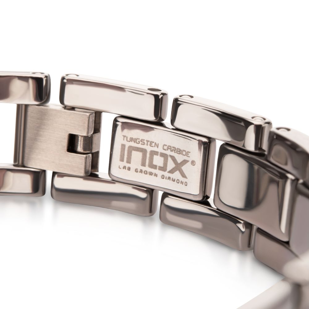 PULSERA DE TUNGSTENO CON PLACA Y DIAMANTE LAB - Gallery 3