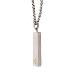 COLLAR PLACA RECTANGULAR DE ACERO INOXIDABLE MATE CON DIAMANTE LAB - Thumbnail 3