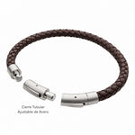 PULSERA DE CUERO MARRÓN TRENZADO - Thumbnail 2