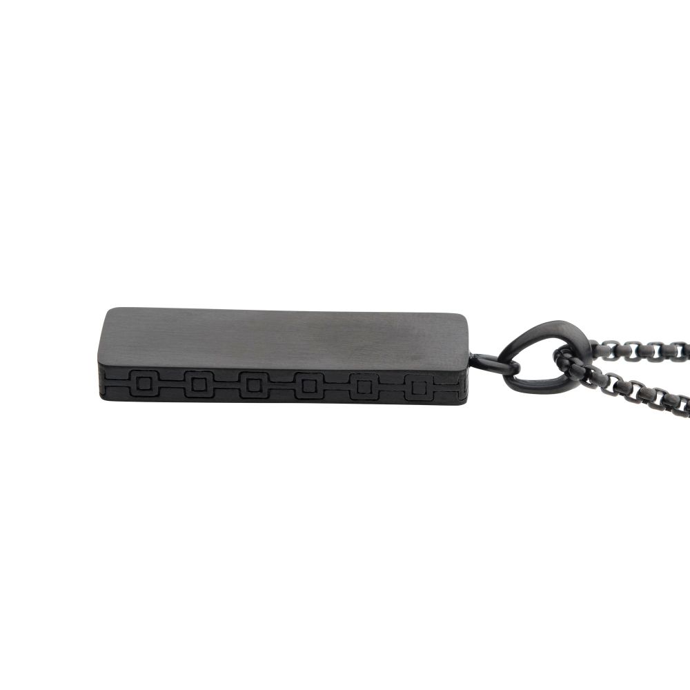COLLAR PLACA RECTANGULAR DE ACERO INOXIDABLE NEGRO MATE - Image 3